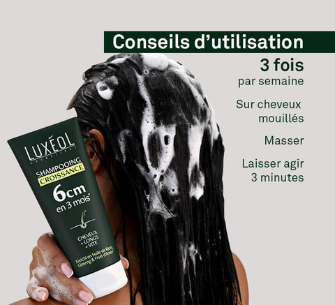 How to use – lather shampoo 3 times per week.