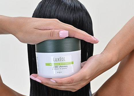 density mask women holding in hair with wet hair